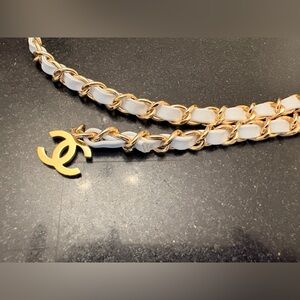CHANEL Gold and White Chain Accessory